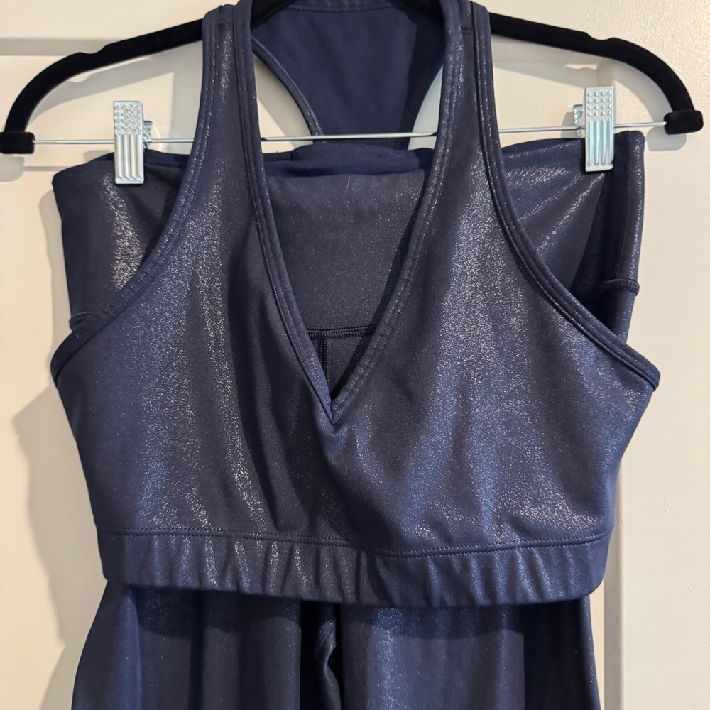 Shimmering Navy blue gap fit leggings & sports bra